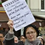 Rassemblement en mémoire de Boris Nemtsov à Paris. (01.03.2015) Photo : Pierre Raimbault.