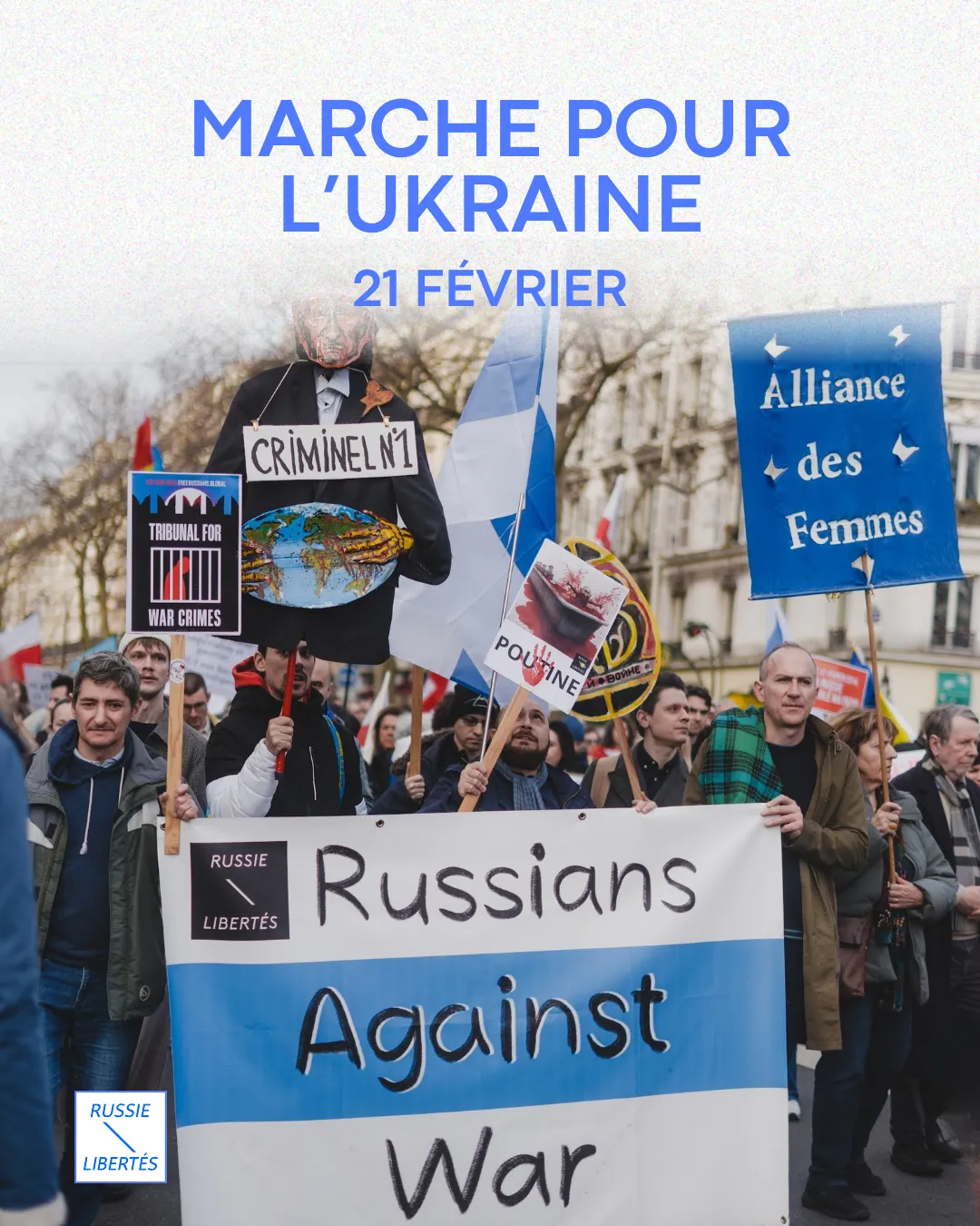 Marche pour l’Ukraine, le 21 février 2026 : 4 ans de résistance, une solidarité inébranlable