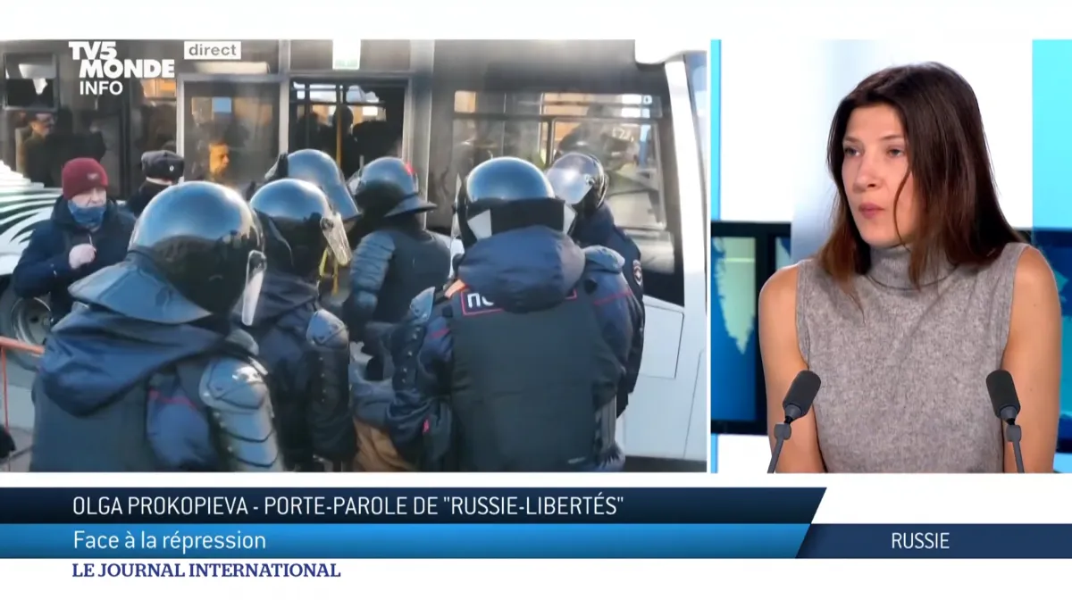 L'une de nos apparitions dans les médias français, ancienne directrice de l'association, Olga Prokopieva, 2022