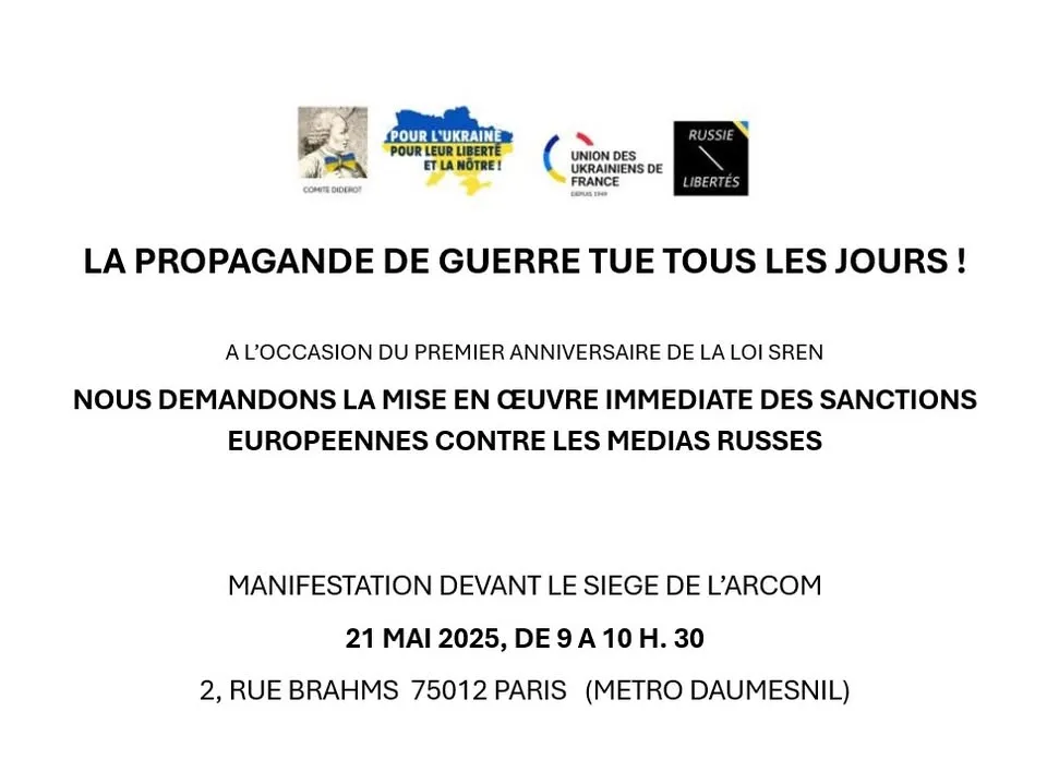 Manifestation devant le siège de l'Arcom