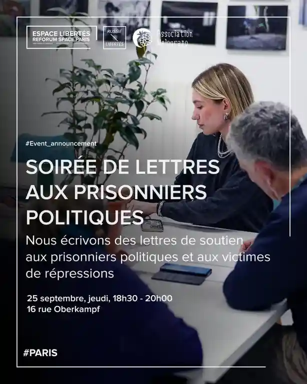 Soirée de lettres aux prisonniers politiques russes