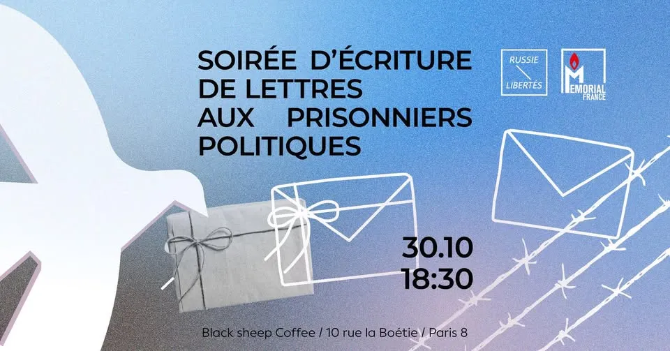 Soirée d'écriture de lettres aux prisonniers politiques / вечер писем политзаключённым