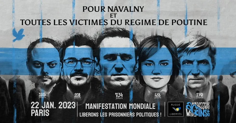 Manifestation en soutien à Navalny et toutes les victimes du régime poutinien