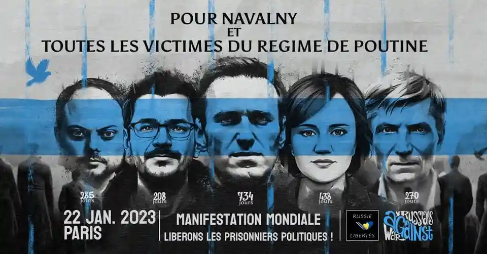 Manifestation en soutien à Navalny et toutes les victimes du régime poutinien