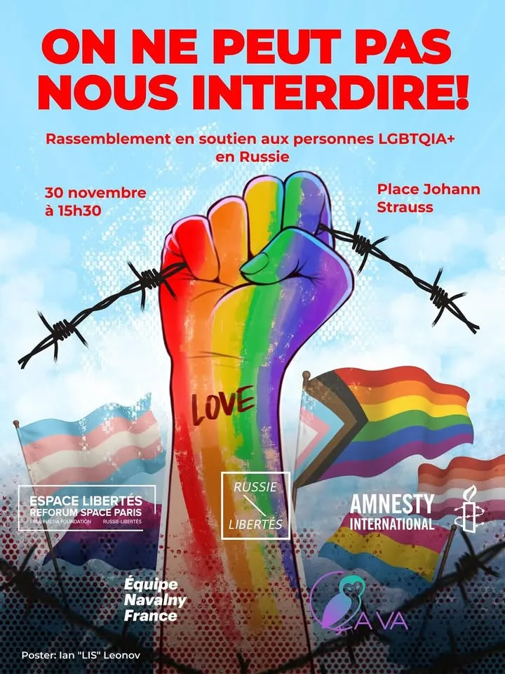 Manifestation en soutien aux personnes LGBTQIA+ de Russie